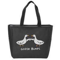 Cute Goose Bumps Funny Goose Embroidery Geese Fist Bump Pun Zip Tote Bag