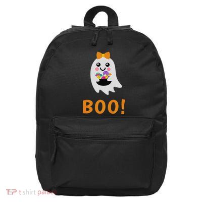 Cute Ghost Boo! With Sweets Halloween 16 in Basic Backpack