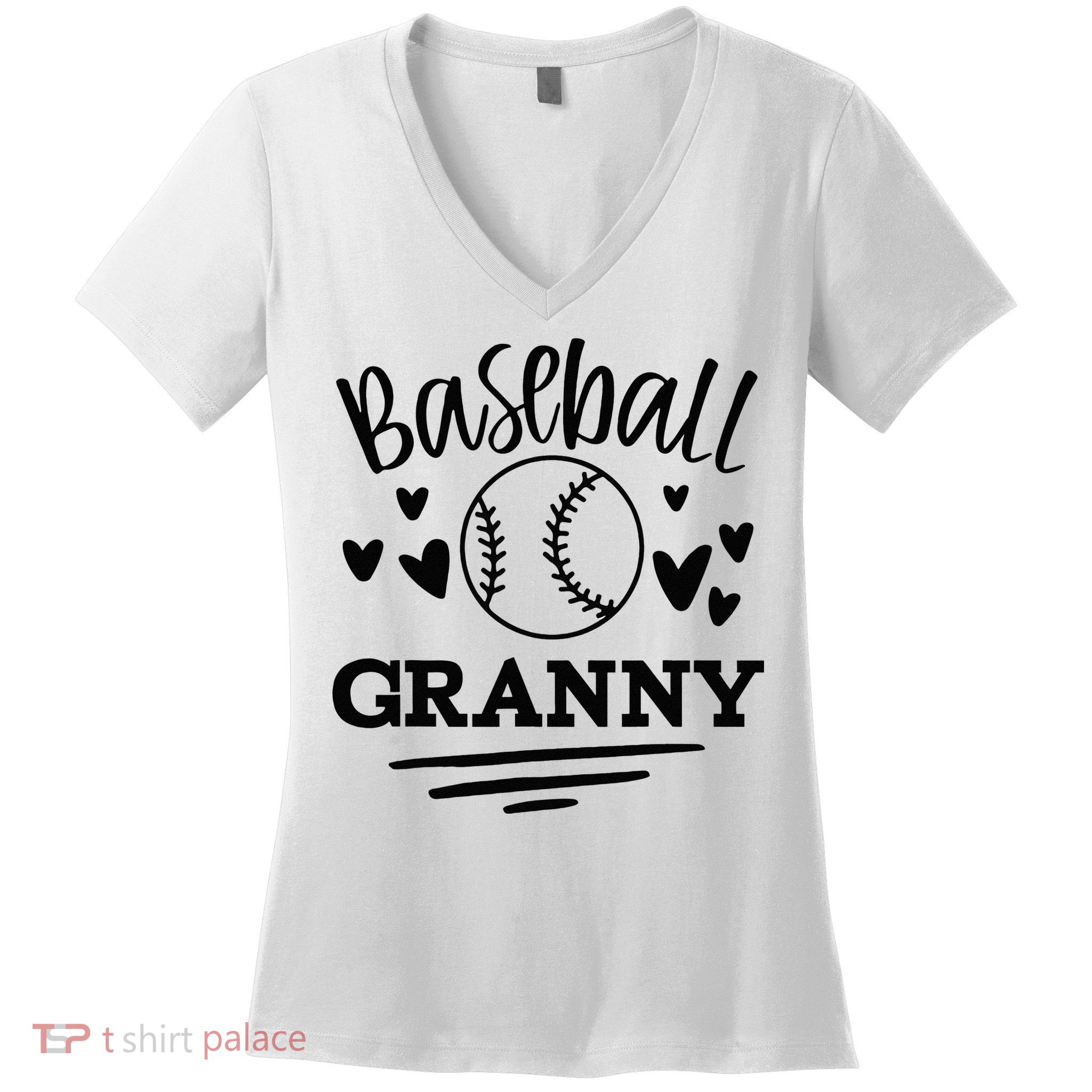 Cute Granny Baseball Granny Women's V-Neck T-Shirt
