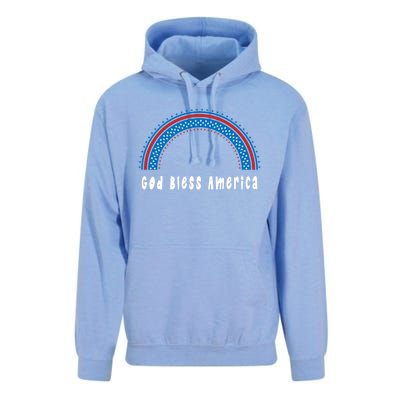 Cute God Bless America Patriotic Red White Blue Rainbow Gift Unisex Surf Hoodie