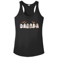 Cute Ghost Book Reading Halloween Ladies PosiCharge Competitor Racerback Tank