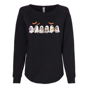 Cute Ghost Book Reading Halloween Womens California Wash Sweatshirt