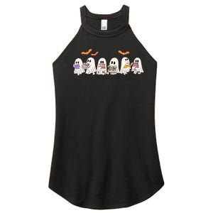 Cute Ghost Book Reading Halloween Women's Perfect Tri Rocker Tank