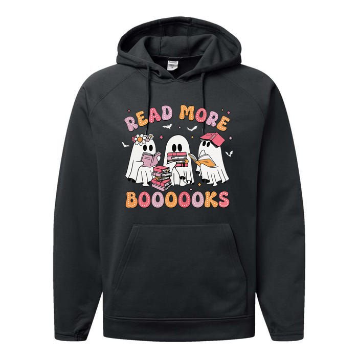 Cute Ghost Book Read More Books Funny Teachers Halloween Performance Fleece Hoodie