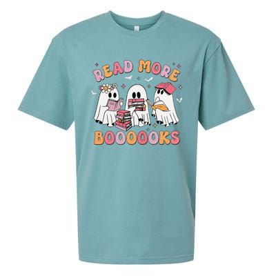 Cute Ghost Book Read More Books Funny Teachers Halloween Sueded Cloud Jersey T-Shirt