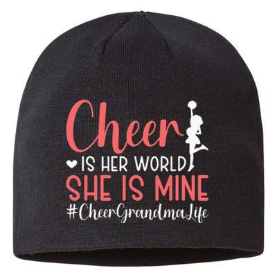 Cheer Grandma Biggest Fan Black Yellow Gold Sustainable Beanie