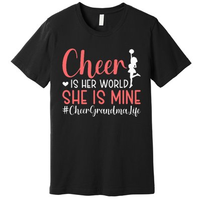 Cheer Grandma Biggest Fan Black Yellow Gold Premium T-Shirt