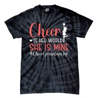 Cheer Grandma Biggest Fan Black Yellow Gold Tie-Dye T-Shirt