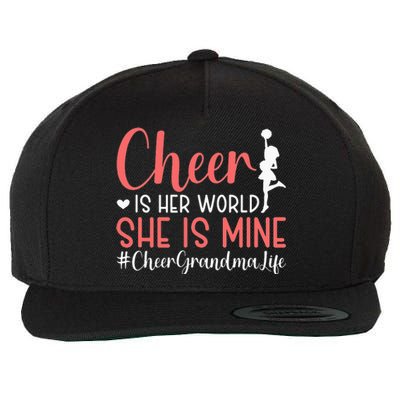 Cheer Grandma Biggest Fan Black Yellow Gold Wool Snapback Cap