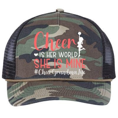 Cheer Grandma Biggest Fan Black Yellow Gold Retro Rope Trucker Hat Cap