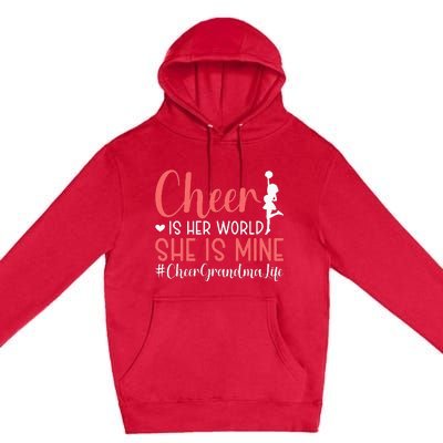 Cheer Grandma Biggest Fan Black Yellow Gold Premium Pullover Hoodie