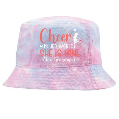 Cheer Grandma Biggest Fan Black Yellow Gold Tie-Dyed Bucket Hat