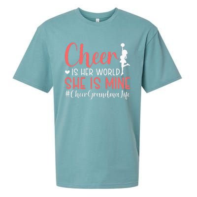 Cheer Grandma Biggest Fan Black Yellow Gold Sueded Cloud Jersey T-Shirt