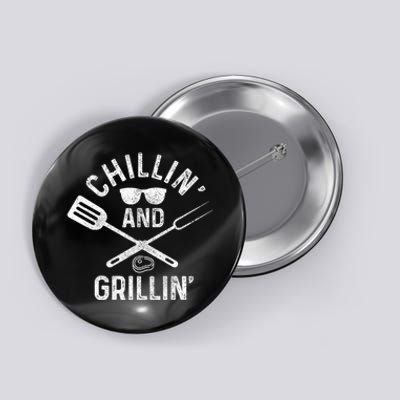 Chilling & Grilling BBQ Grill Chef Funny Barbecue Button