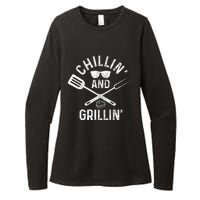 Chilling & Grilling BBQ Grill Chef Funny Barbecue Womens CVC Long Sleeve Shirt