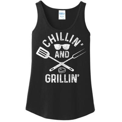 Chilling & Grilling BBQ Grill Chef Funny Barbecue Ladies Essential Tank