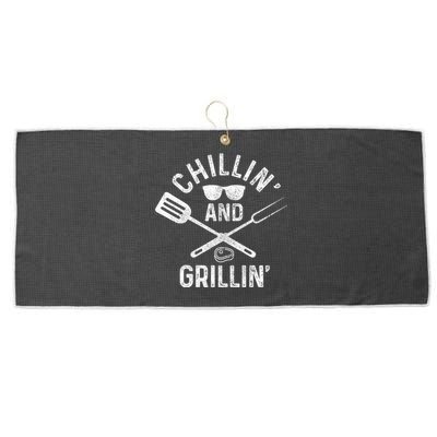 Chilling & Grilling BBQ Grill Chef Funny Barbecue Large Microfiber Waffle Golf Towel