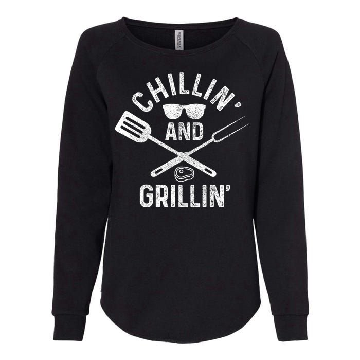 Chilling & Grilling BBQ Grill Chef Funny Barbecue Womens California Wash Sweatshirt