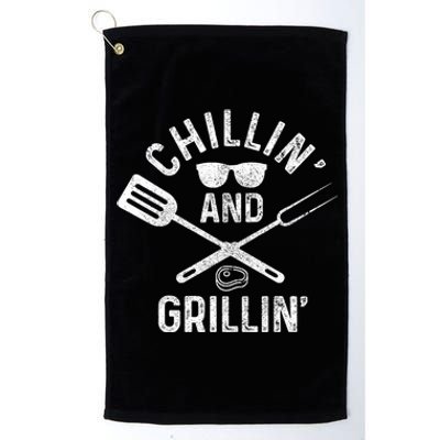 Chilling & Grilling BBQ Grill Chef Funny Barbecue Platinum Collection Golf Towel