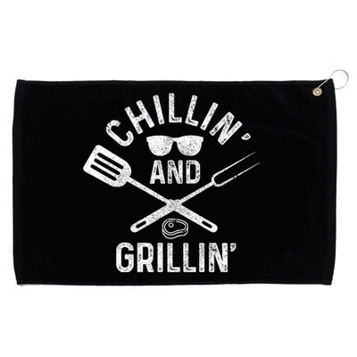 Chilling & Grilling BBQ Grill Chef Funny Barbecue Grommeted Golf Towel