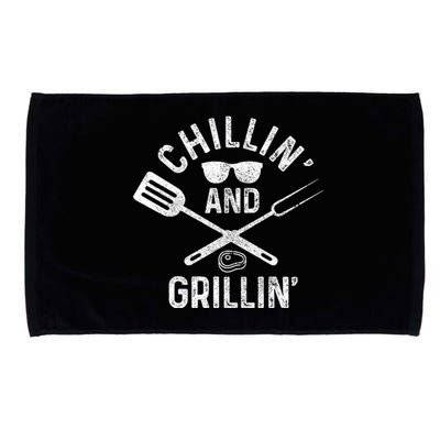 Chilling & Grilling BBQ Grill Chef Funny Barbecue Microfiber Hand Towel