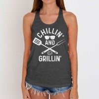 Chilling & Grilling BBQ Grill Chef Funny Barbecue Women's Knotted Racerback Tank