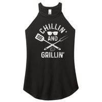 Chilling & Grilling BBQ Grill Chef Funny Barbecue Women's Perfect Tri Rocker Tank