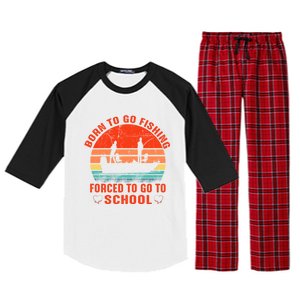 Cute Gift Born To Go Fishing Bass Fish Fisherman Raglan Sleeve Pajama Set