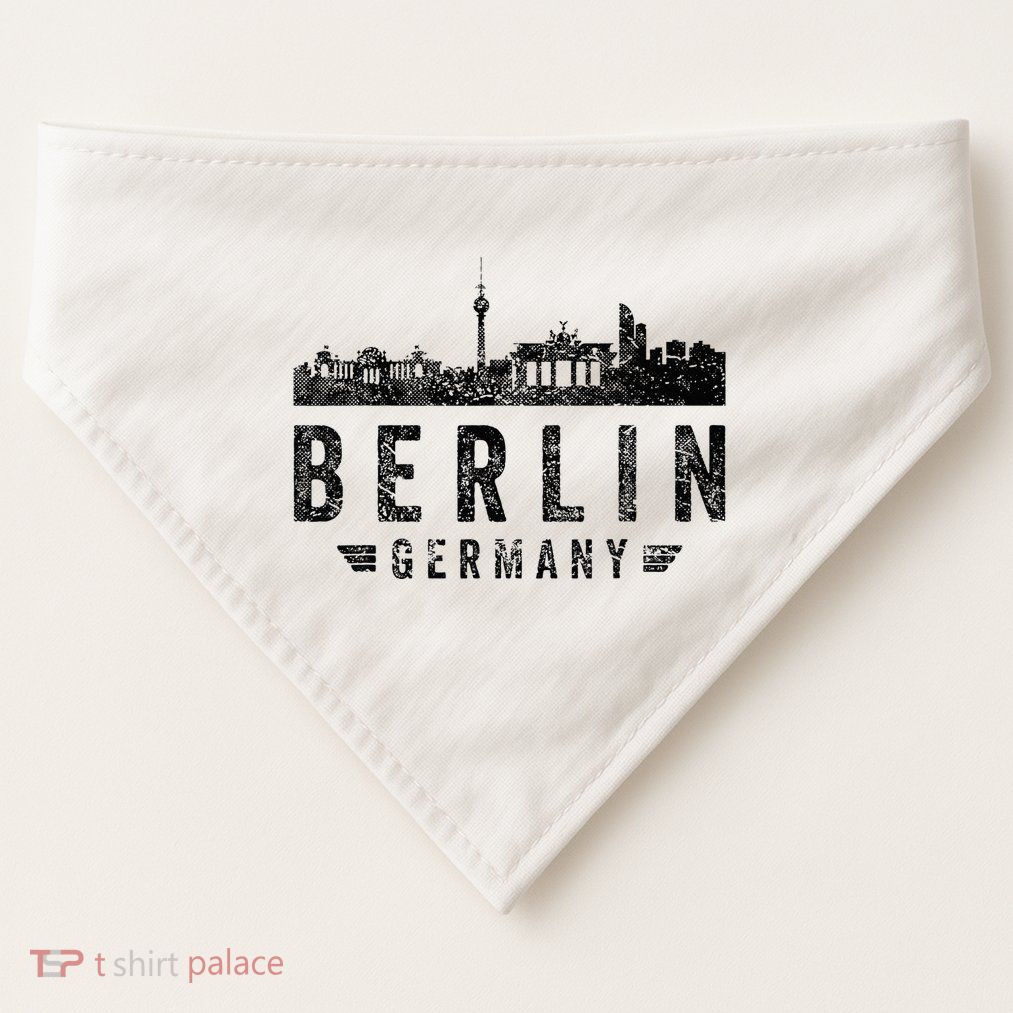 Capital Germany Berlin Souvenir Top Berlin Skyline Berlin USA-Made Doggie Bandana