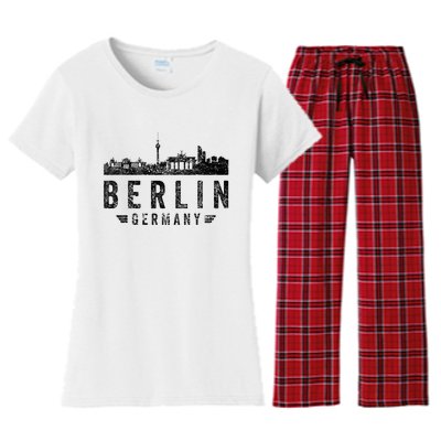 Capital Germany Berlin Souvenir Top Berlin Skyline Berlin Women's Flannel Pajama Set