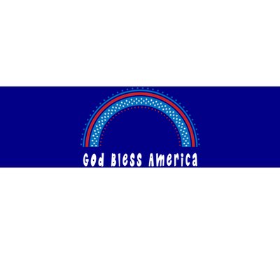 Cute God Bless America Patriotic Red White Blue Rainbow Gift Bumper Sticker