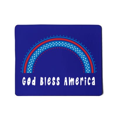 Cute God Bless America Patriotic Red White Blue Rainbow Gift Mousepad