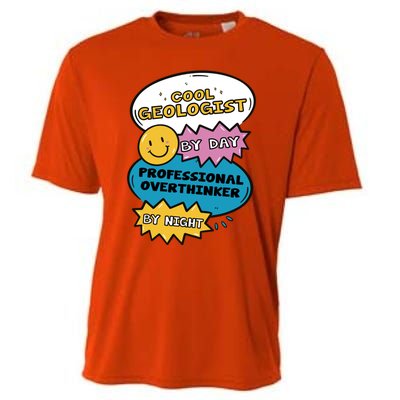 Cool Geologist By Day Professional Overthinker By Night Gift Cooling Performance Crew T-Shirt