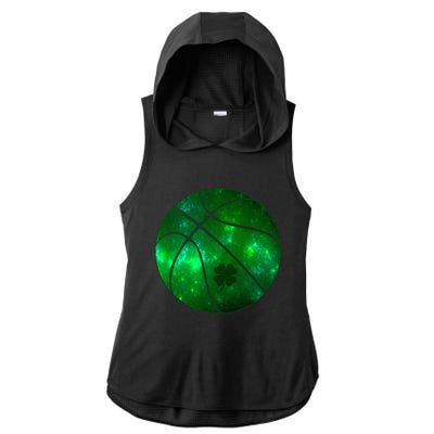 Clover Green Basketball Lover Ladies PosiCharge Tri-Blend Wicking Draft Hoodie Tank