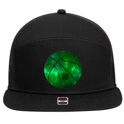 Clover Green Basketball Lover 7 Panel Mesh Trucker Snapback Hat