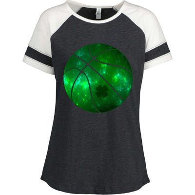 Clover Green Basketball Lover Enza Ladies Jersey Colorblock Tee