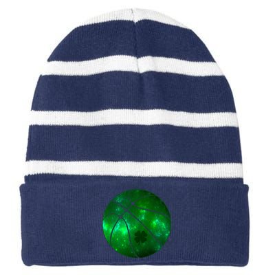 Clover Green Basketball Lover Striped Beanie with Solid Band