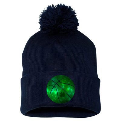 Clover Green Basketball Lover Pom Pom 12in Knit Beanie