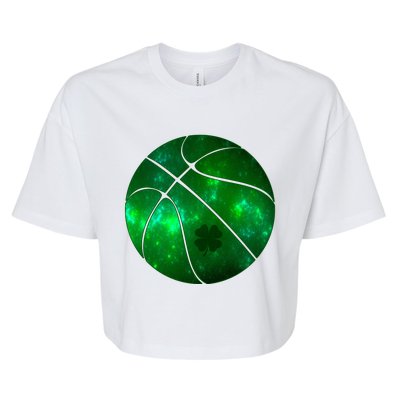 Clover Green Basketball Lover Bella+Canvas Jersey Crop Tee