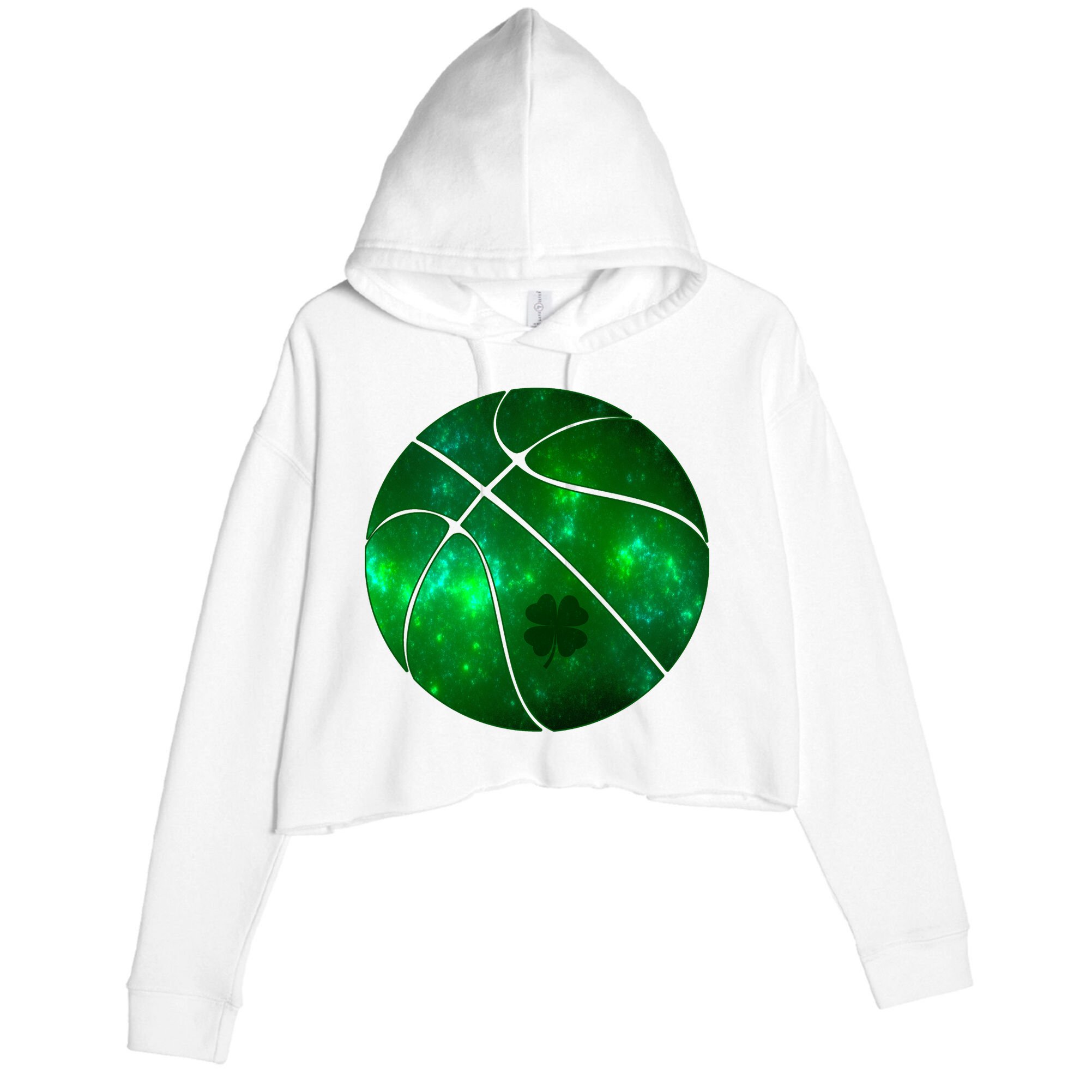 Clover Green Basketball Lover Crop Fleece Hoodie