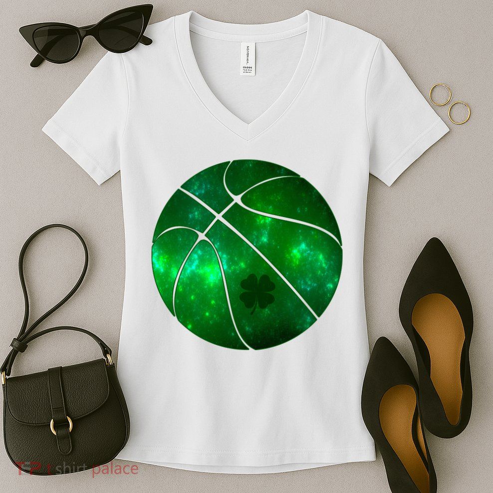 Clover Green Basketball Lover Women's V-Neck T-Shirt