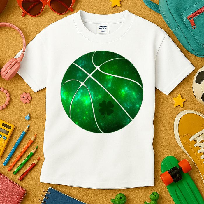 Clover Green Basketball Lover Kids T-Shirt