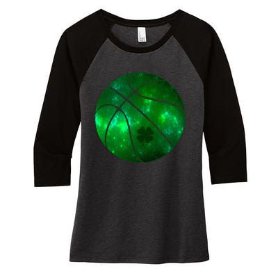 Clover Green Basketball Lover Women's Tri-Blend 3/4-Sleeve Raglan Shirt