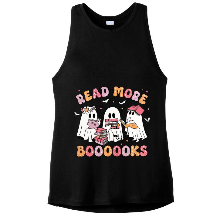 Cute Ghost Book Read More Books Funny Teachers Halloween Ladies PosiCharge Tri-Blend Wicking Tank