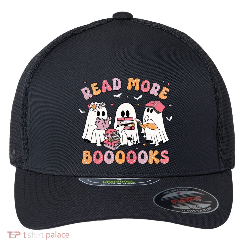 Cute Ghost Book Read More Books Funny Teachers Halloween Flexfit Unipanel Trucker Cap