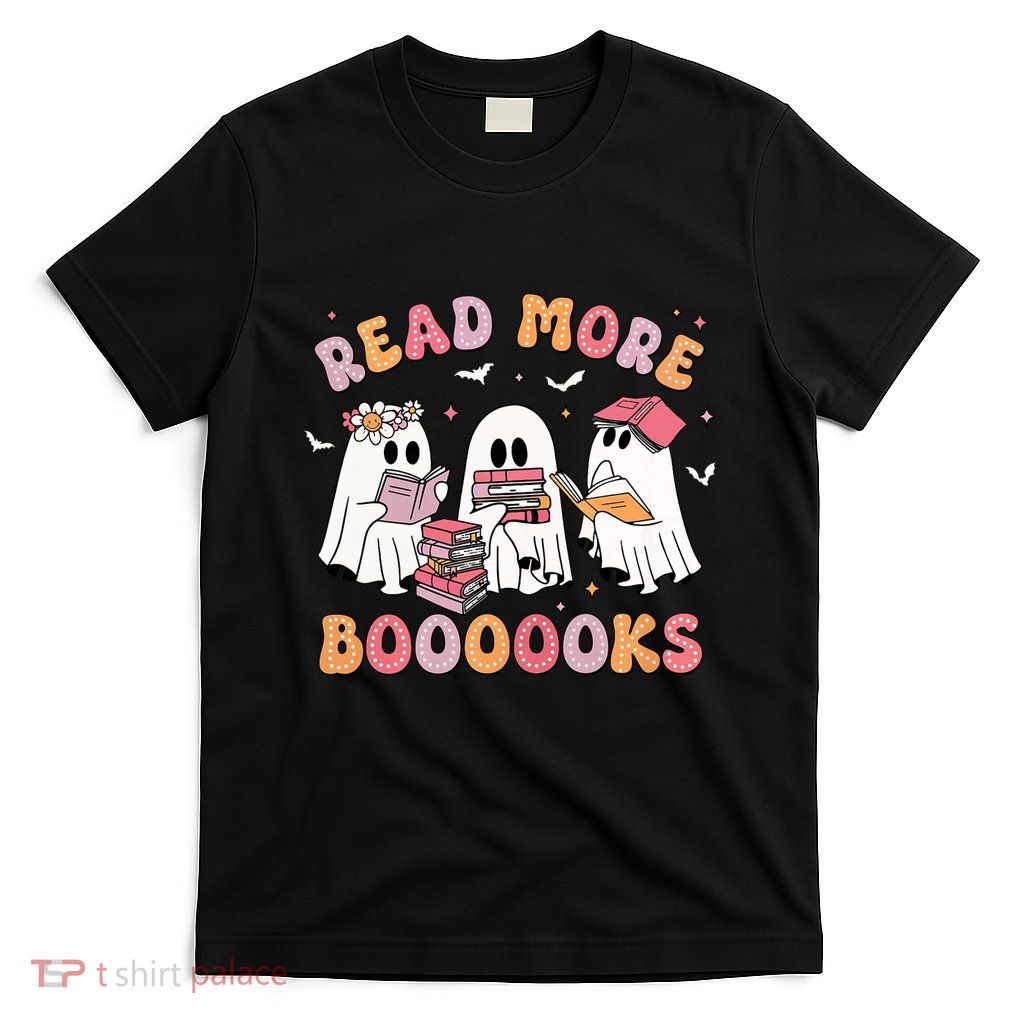 Cute Ghost Book Read More Books Funny Teachers Halloween T-Shirt