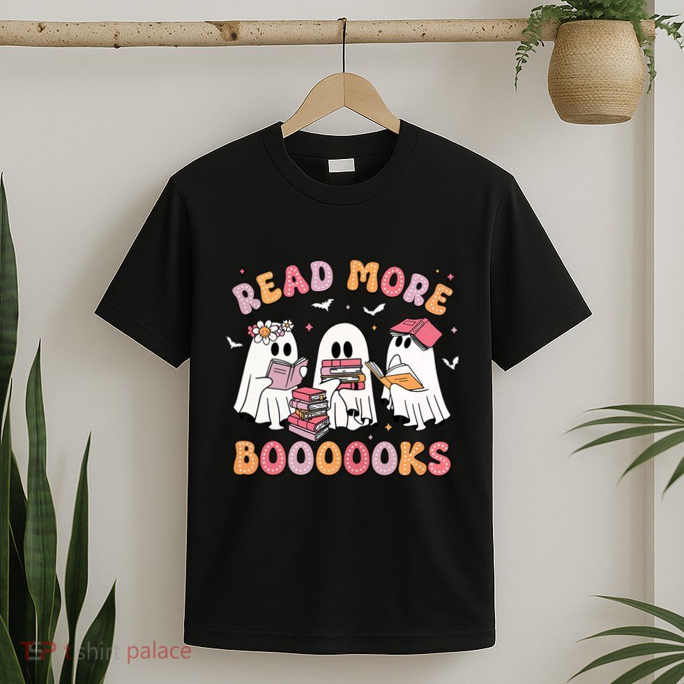 Cute Ghost Book Read More Books Funny Teachers Halloween T-Shirt