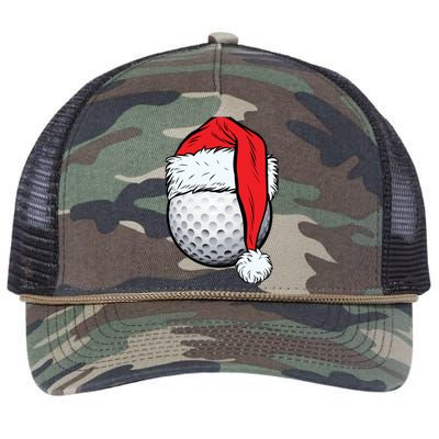 Christmas Golf Ball Santa Hat Funny Sport Xmas Retro Rope Trucker Hat Cap