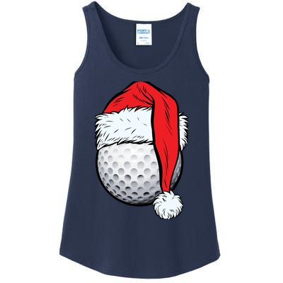 Christmas Golf Ball Santa Hat Funny Sport Xmas Ladies Essential Tank