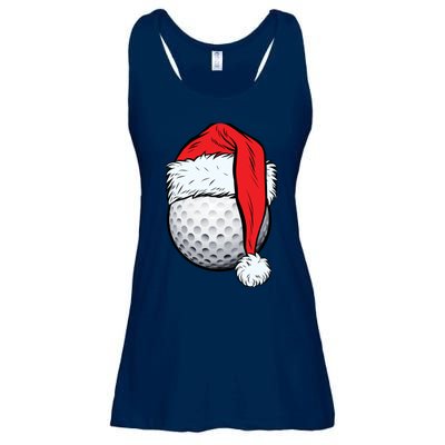 Christmas Golf Ball Santa Hat Funny Sport Xmas Ladies Essential Flowy Tank